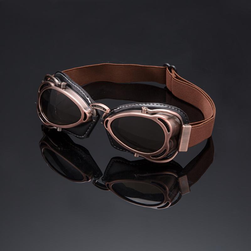 Okulary motocyklowe do jazdy Vintage Men Okulary Motocross Narciarstwo Maska Brązowa skóra Wiatroszczelna Kolarstwo Outdoor Dirt Bike Gogle