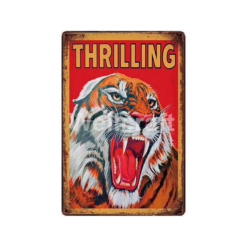[ WellCraft ] Circus Lion Elephant Tiger Clown Horse Metal Sign Vintage Painting Decor  LT-1899 Room Decoration