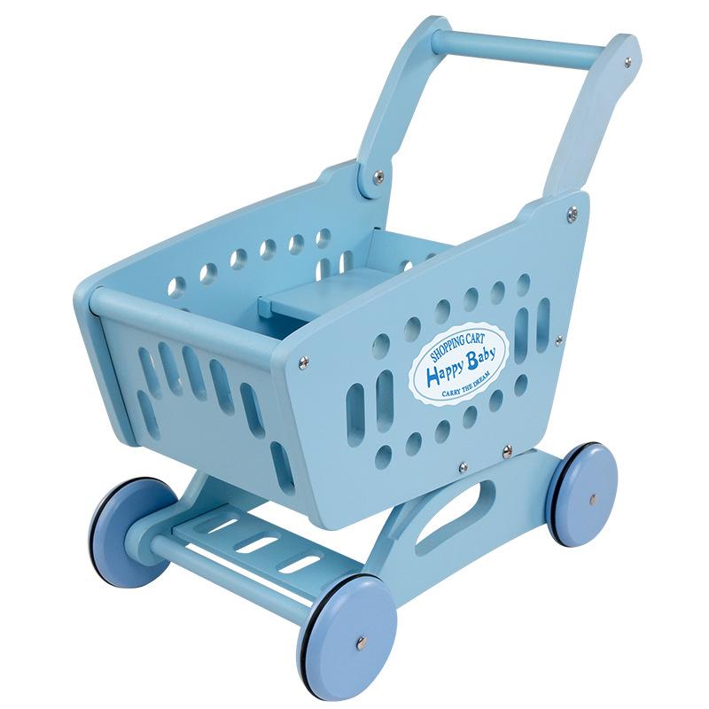 Children'S Wooden Multifunctional Cart Walker Toys Boys And Girls Early Education Educational Shopping Cart Toys