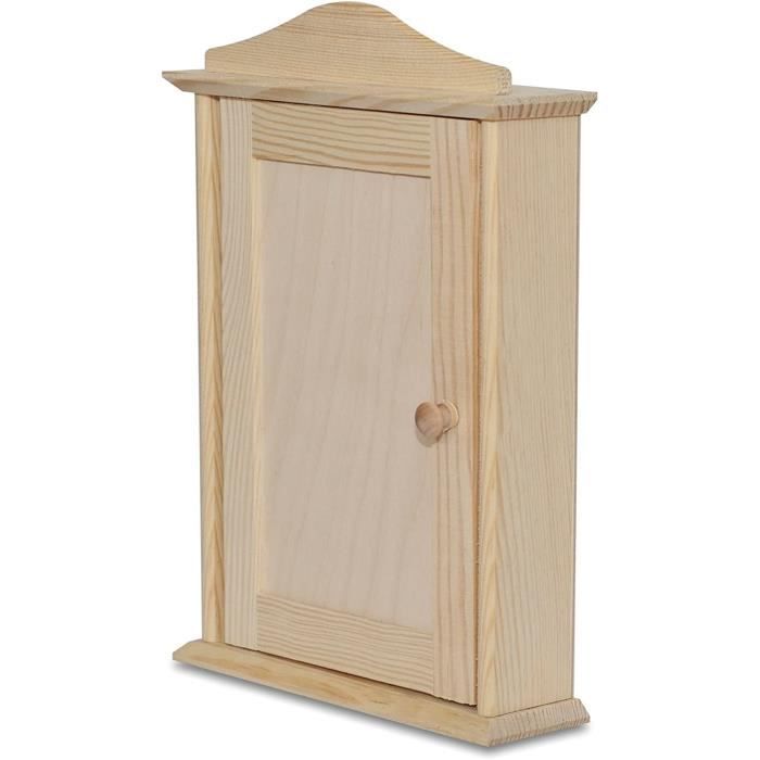 Boîte à Clef Murale - CREATIVE DECO - 6 Crochets - Bois Naturelle