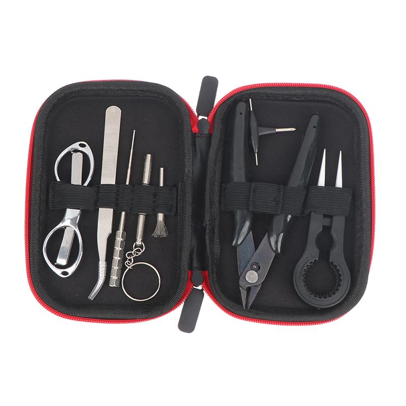 Mini Vape Tool Kit Bag Ceramic Tweezers Pliers Wire Vape Band Coil Jig Cotton Diy Multifunction Tool