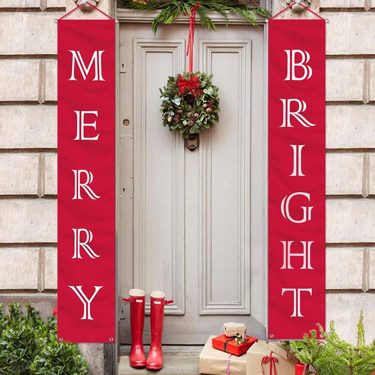 Christmas Door Banners: Hanging Flags & Decorative Curtains for Popular Holiday Display