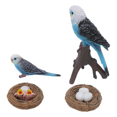 4 Pcs Budgerigar Growth Cycle Toy PVC Budgie Figurine Educational Animal Life Cycle Toy for