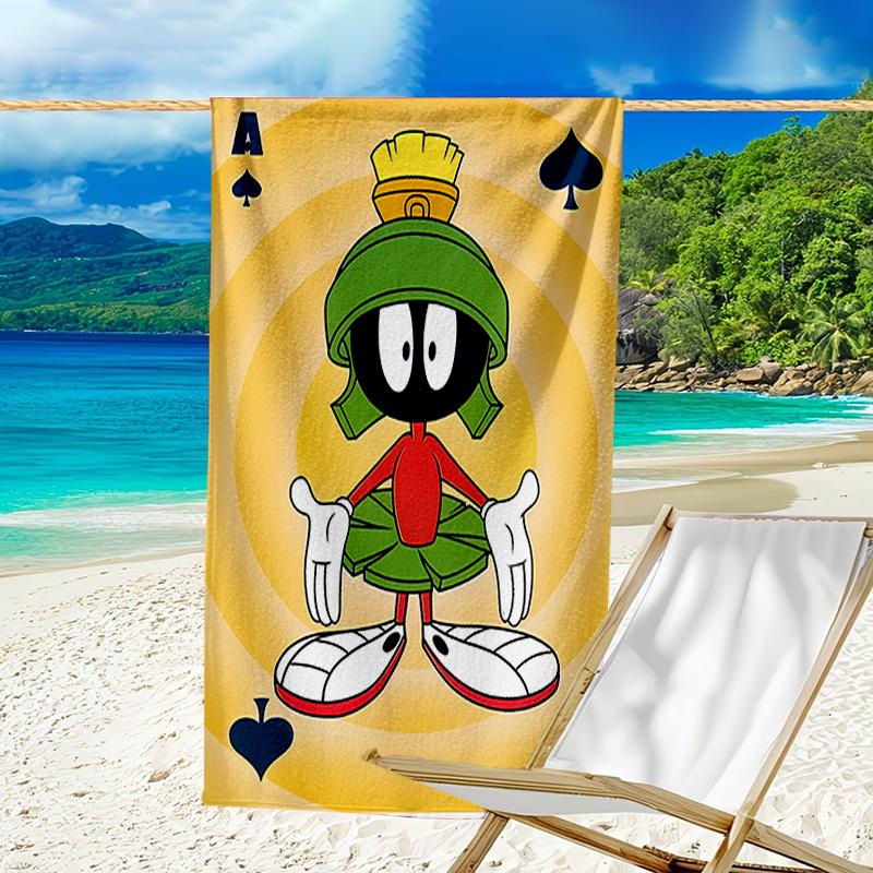 proof beach towel with a Marvin the Martian1 pattern - soft,absorbent,quick-drying,machine washable - perfect for swimming,camping,bathing