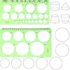 Geometric Drawings Templates, 4 Pcs Circle Shape Stencils Measuring Geometry Rulers for Drawing Plastic Circle Template Drafting Templates for Design