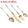 New High Quality 111 Stainless Steel Green Gold Cutlery Set Golden Flatware Set For 6 Tableware Dinnerware Dishwasher Safe