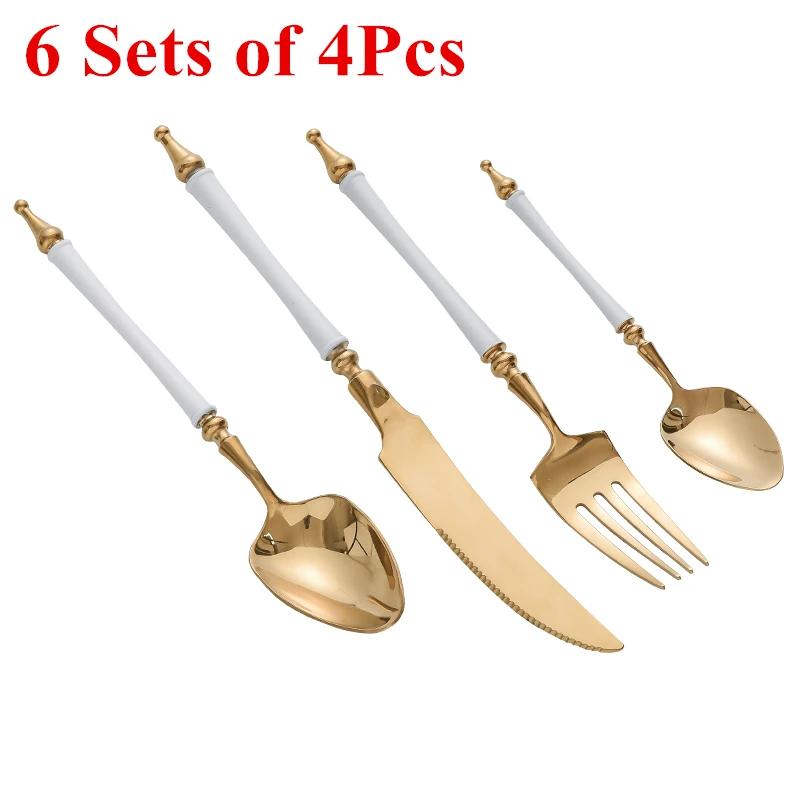 New High Quality 111 Stainless Steel Green Gold Cutlery Set Golden Flatware Set For 6 Tableware Dinnerware Dishwasher Safe
