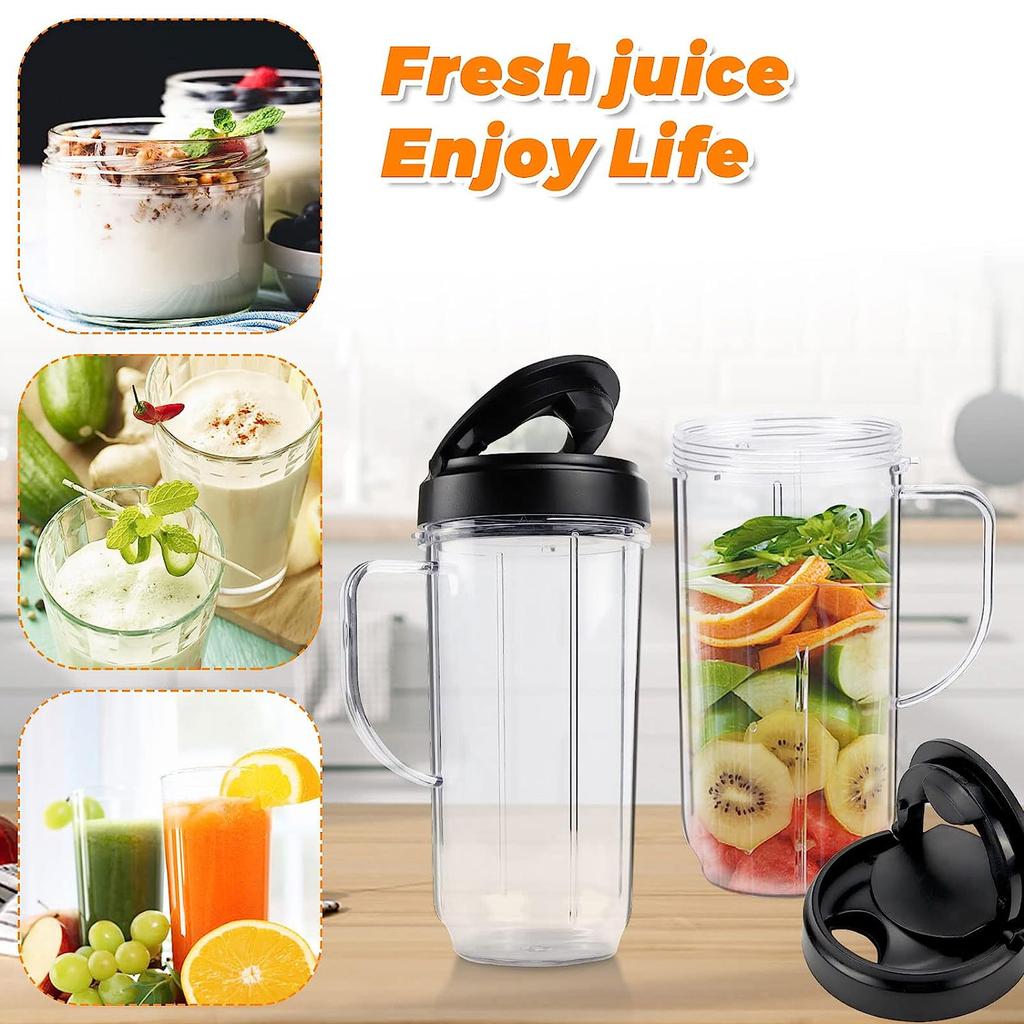 22oz Blender Cups Juicer Cup Lids Blender Blade Mixer Replacement Part Juicer Mixer Accessories for Magic MB1001 Blender