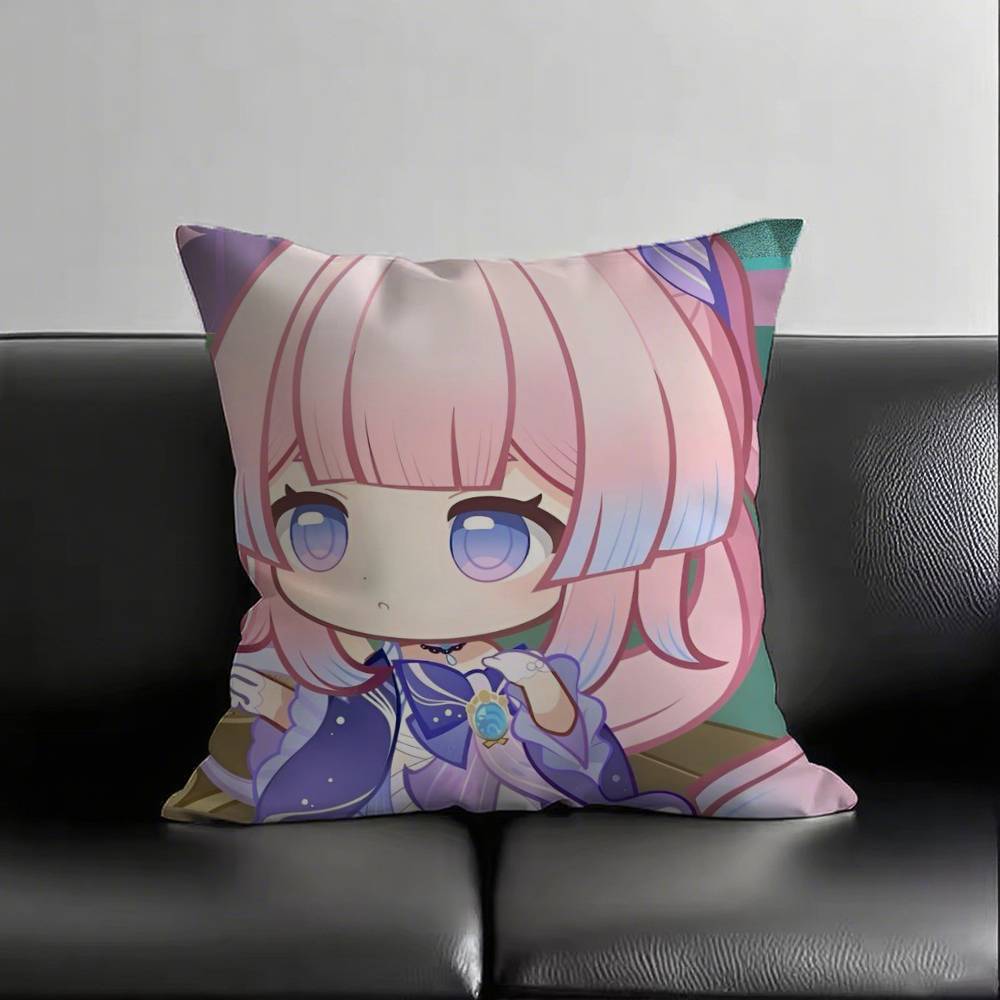 1pc Sangonomiya Kokomi And Sea Genshin Impact Pillow Case Fashion Square Pillowcase Bedroom Sofa Room Ins Decoration Leisure