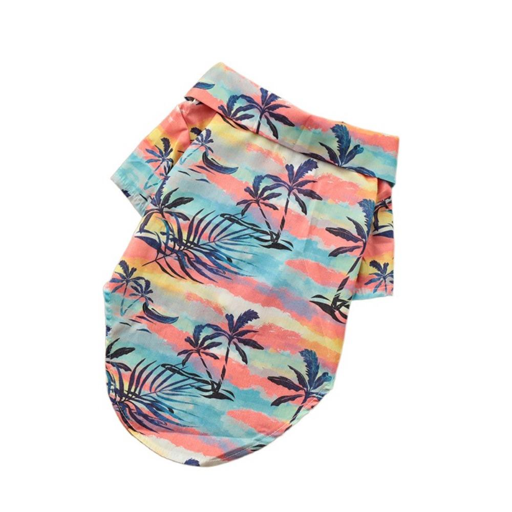 

Hawaii Style Pet Shirt Coconut Tree Printed Cat Short Sleeve Shirt Summer Dog Shirt Cats M-Style C