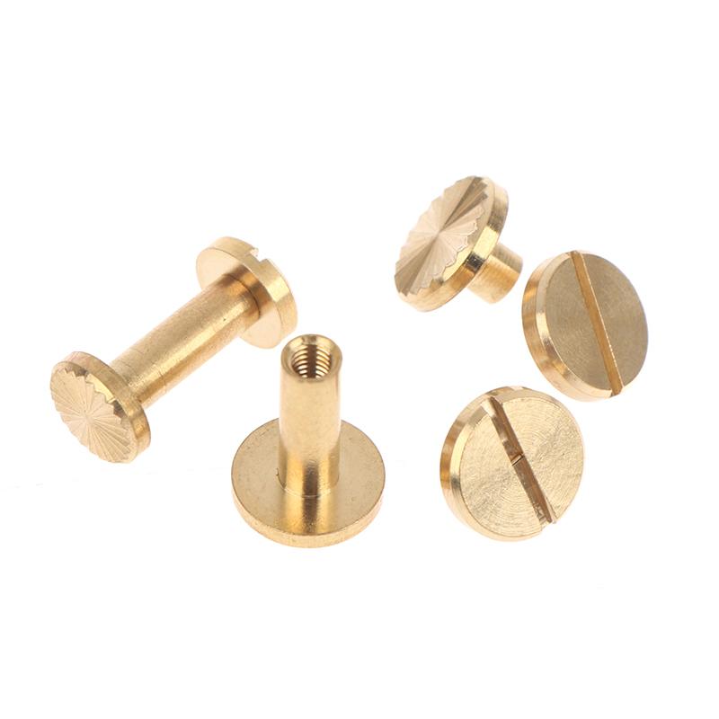 10Pcs Solid Brass Binding Chicago Screws Belt Screw Nail Stud Rivets For Photo Album Leather Craft Belt Wallet Fasteners
