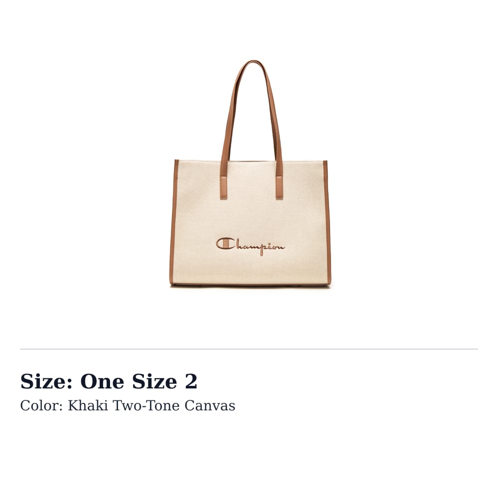Champion Fabric+Artificial Leather Shoulder Bag Regular Unisex White/Black/Khaki Dual Color Canvas/Light Blue Denim U6AACPU83