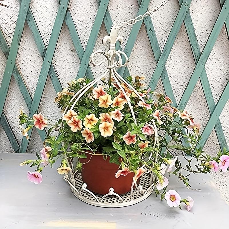Vintage Iron Hanging Baskets, Crown Design for Indoor/Outdoor Garden & Patio Decor.