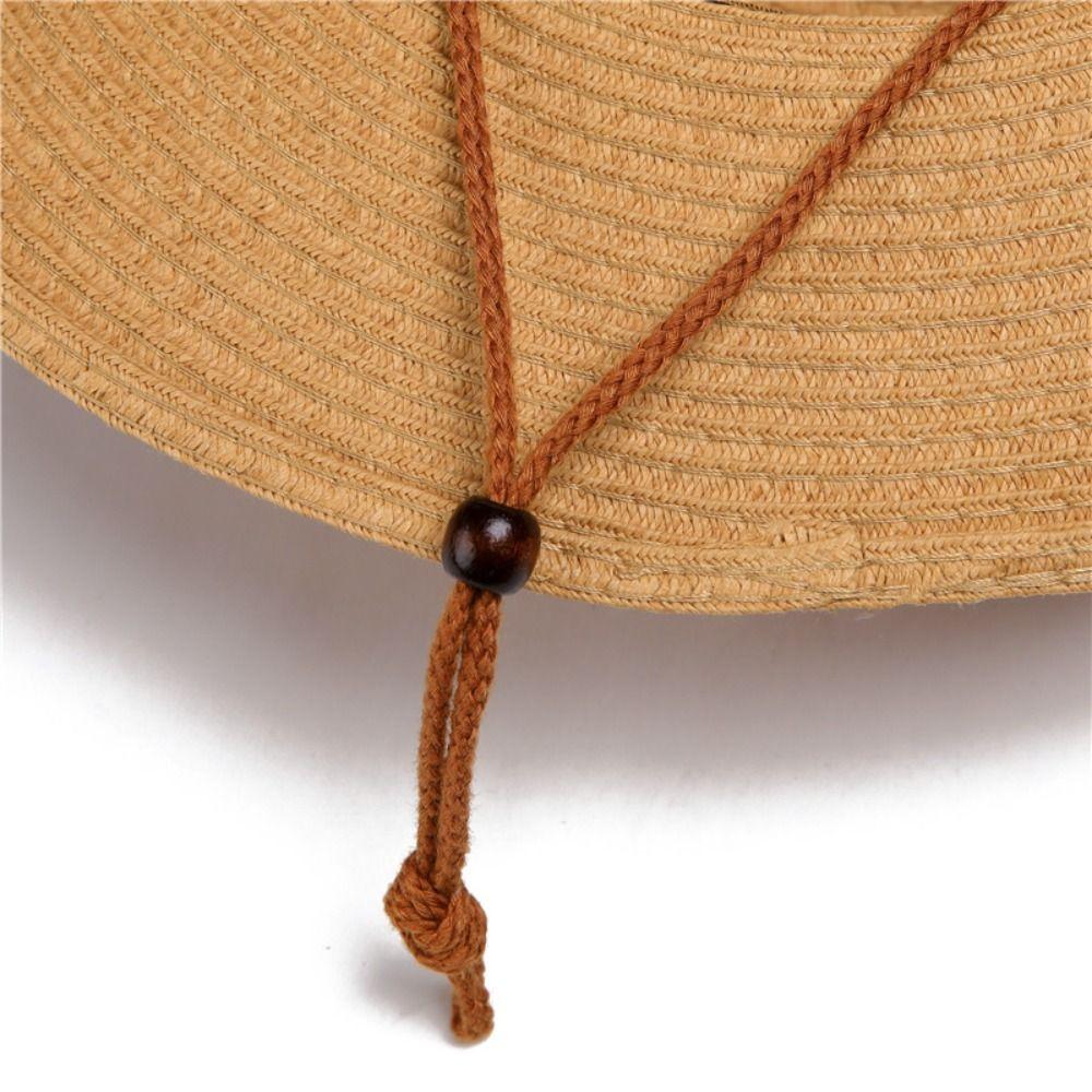 Foldable Straw Visor Hat Wide Brim Sun Protection Cap Fashion Western Cowboy Hat  Women Men