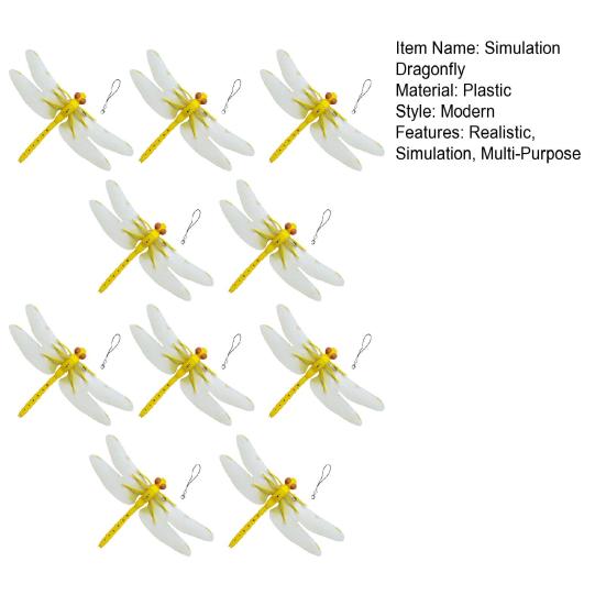 3D Simulation Dragonfly Outdoor Fake Dragonfly with Keychain Artificial Insect Model for Garden Yard Courtyard Patio Flower Beds