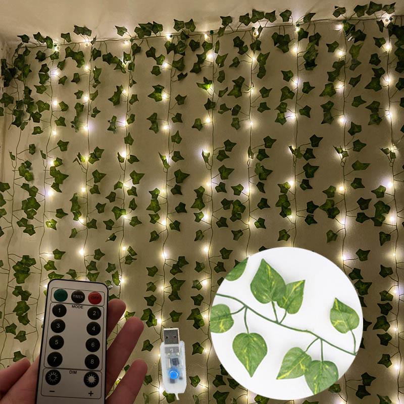 

Искусственные растения для украшения искусственные растения листья плюща лианы лианы лист со светодиодной подсветкой для украшения Рамадана 2023 вечеринки