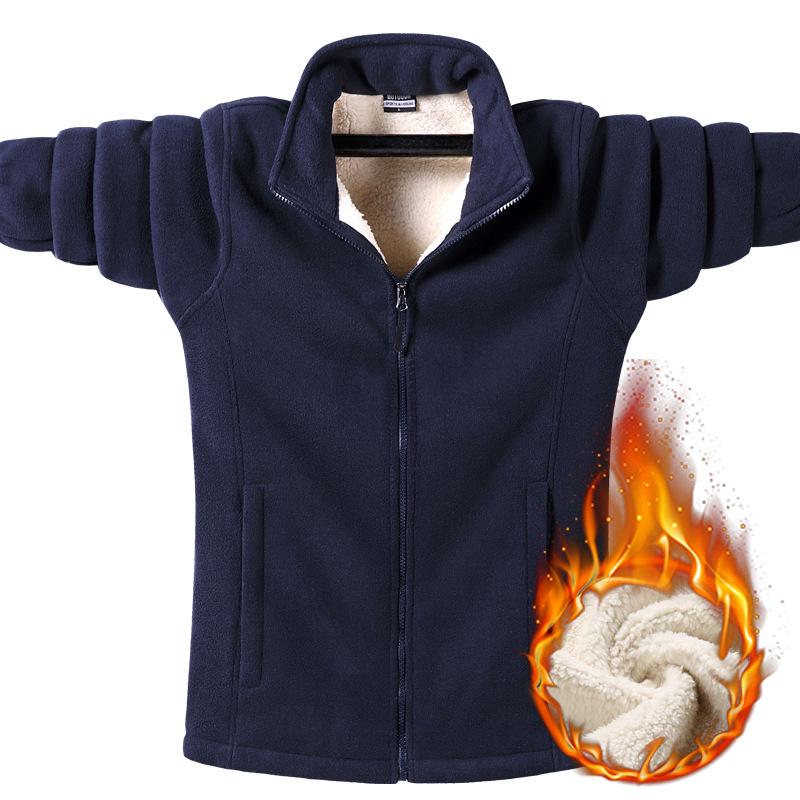 Plus Size Men's Lambskin Jacket and Sweater for Autumn/Winter 