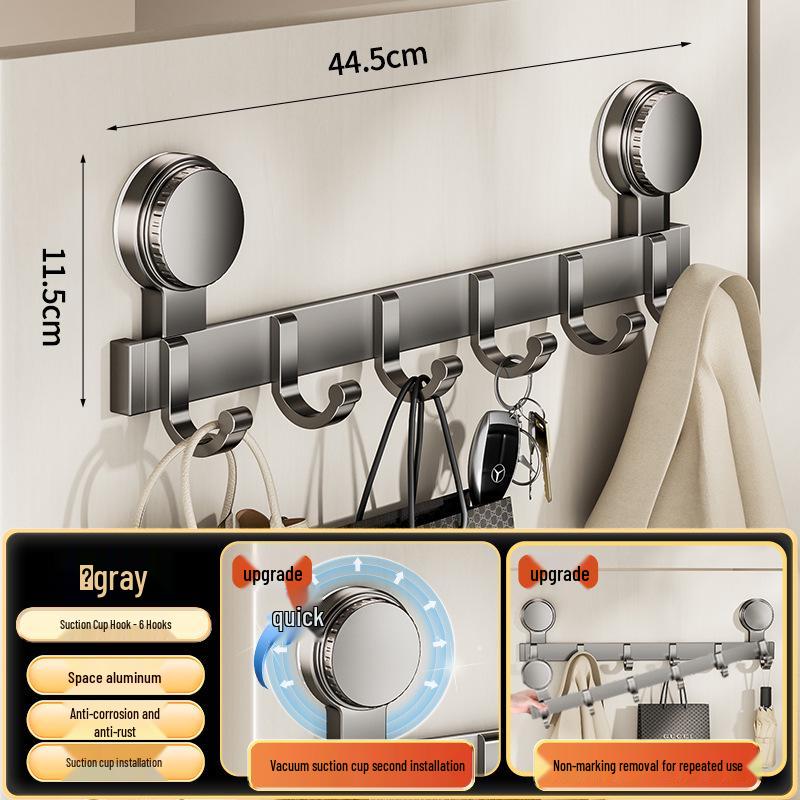 Strong Adhesive No-Drill Suction Cup Door Hook for Clothes and Storage