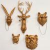 Set di 5 Decorazioni Murali Animali in Resina Vintage con Teste di Orso, Cervo, Topo, Volpe e Coniglio Decorazione per la Casa Interna, Decorazione Festiva