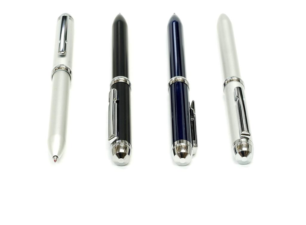 Made in Metallic Rotating Ballpoint Pen Premium Japan, Two-Color Super, Black, Boxed, K7-2CA-1-B