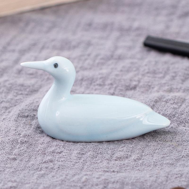1/5pcs Japanese Duck-shaped Chopstick Holder Home Kitchen Table Decorations Cute Ceramic Crafts Micro-landscaping Ornaments