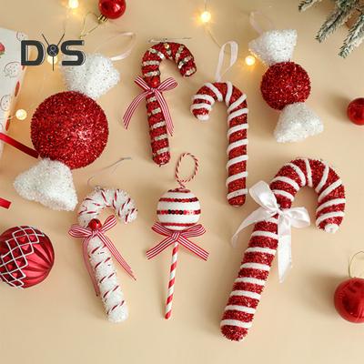 Christmas Candy Ornament Foam Peppermint Candy Cane Christmas Decoration DIY Tree Hanging Pendant for Holiday Decor