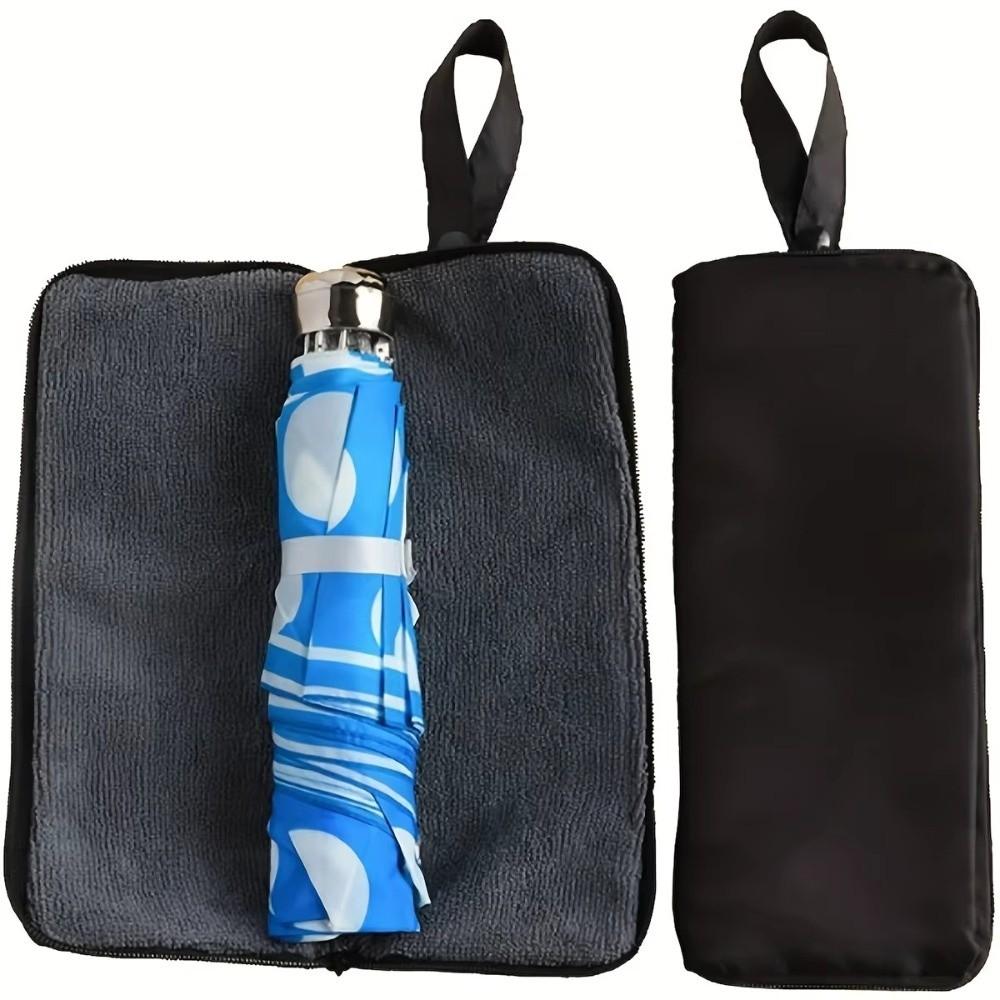 Microfiber Umbrella Storage Bag Black Color Handle Umbrella Carrier Hanging Loop Hand Washable Folding Umbrella Bag