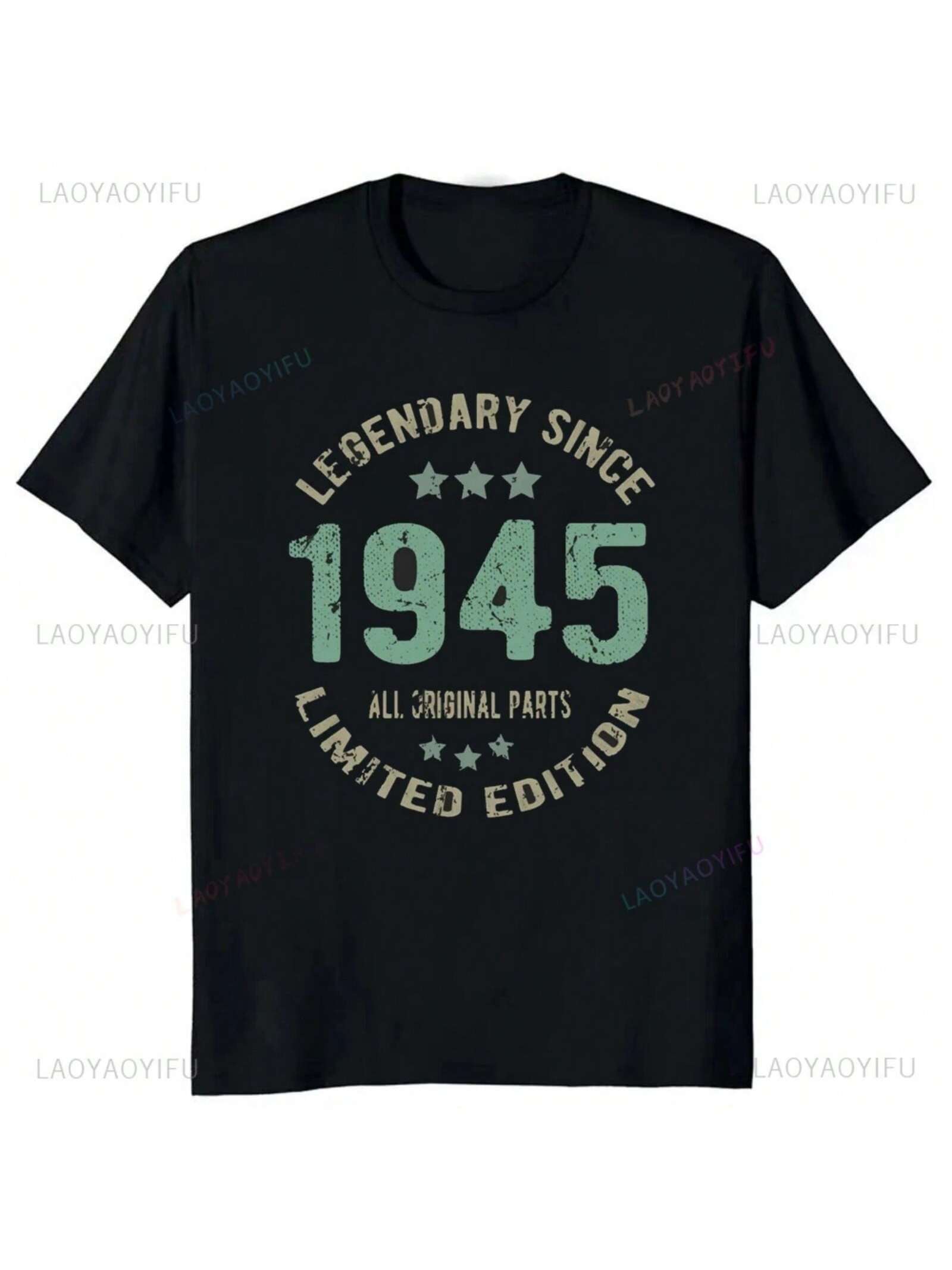 Runisex s Classic Birthday Gift T-Shirt Retro 1945 At The Age Of 79 Clothing Humor Casual Loose T-Shirt Gift Ideasezent T-Shirt S разноцветный