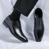Men Wedding Dress Shoes Fashion Leather Shoes Pointed Lace-up Oxfords Business Shoe Formal Black Brogue Shoes Men Footwear