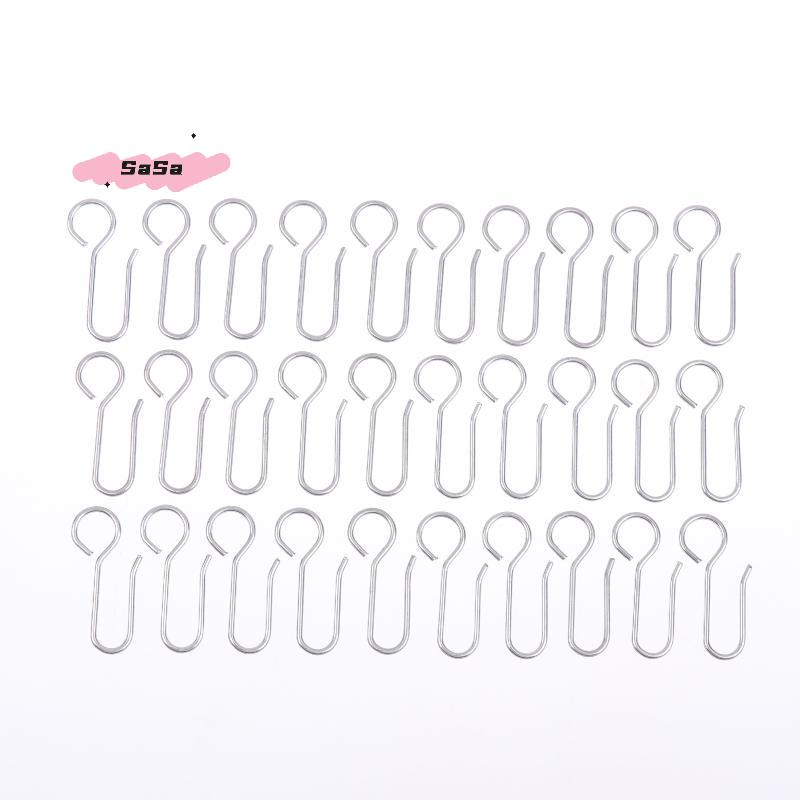 S-30Pcs Handy Curtain Accessories Metal Curtain Track Install Hooks S Shaped Metal Ceiling Shower Curtain Decoration Hooks