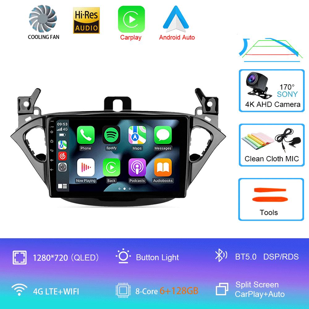 Car Radio Android 14 Carplay For Opel Corsa 2015 - 2019 or Adam 2013 -2016 Navigation GPS Multimedia Player WiFi+4G Stereo Video
