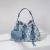 Neue Denim-Serie Umhängetasche Leder Denim Damen Tasche Messenger Bag Damen Multifunktionale Kleine Tasche