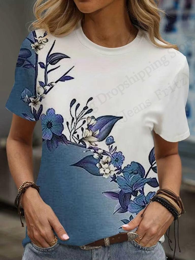 Sea Beach Women T Shirt 3D Animal Flamingo Printed T-shirt Women Fashion Casual Oversized Short Sleeve T Shirt Vocation Tops Tee
