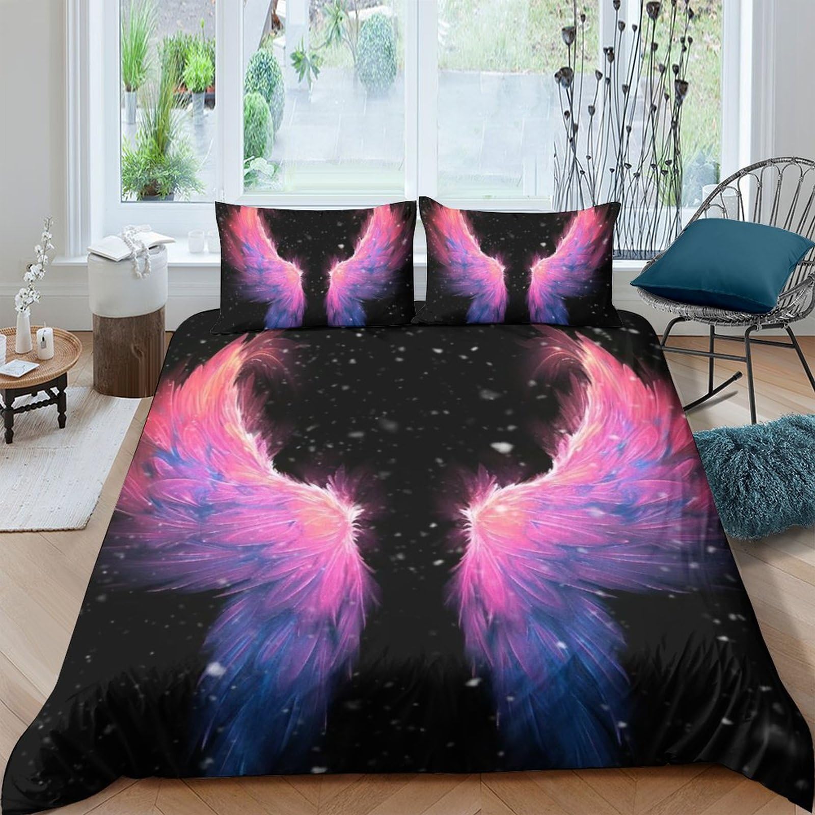 

Wings Duvet Cover Set For Kids Teens Queen Lightweight Down Quilt Covers With 1 Duvet Cover 2 Pillowcases Bedroom Decor No Quilt EU Single(135x200cm)