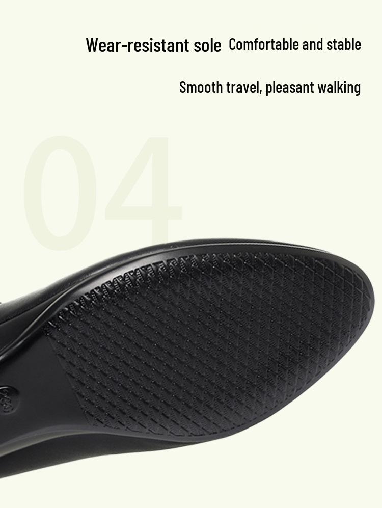 Women's Soft Sole Wedge Heel Cheongsam Shoes - Comfortable Leather for Middle-Aged & Elderly