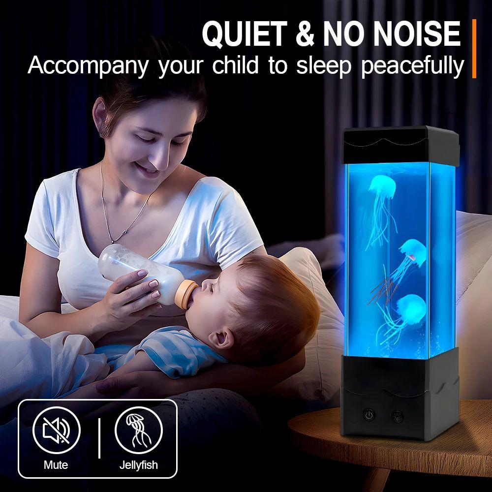 LED Jellyfish Night Light Lava Light Children's Bedroom Decoration Light Office Bedroom Light Festival Small Night Light