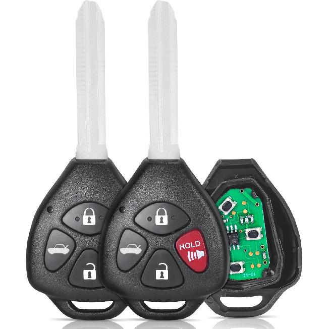 Beefunny Upgraded Remote Car Key Fob for Toyota Camry Corolla Matrix Sienna Solara, for Pontanic Vibe Key Fob Replacement FCC ID: GQ43VT14T 315MHz