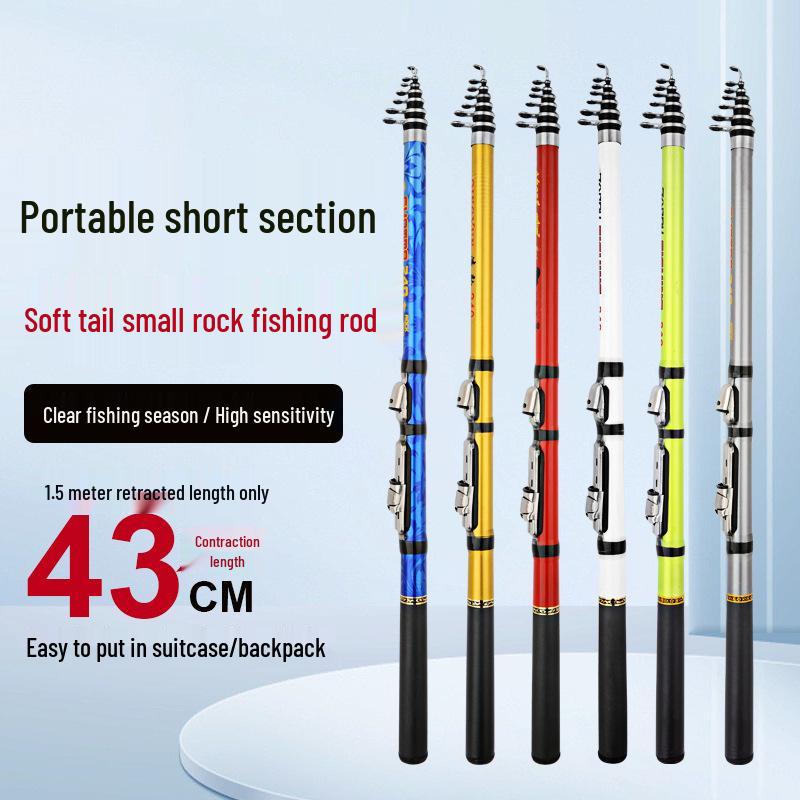 Portable Soft-Tail Mini Rock Fishing Rod for Cross-Border Use