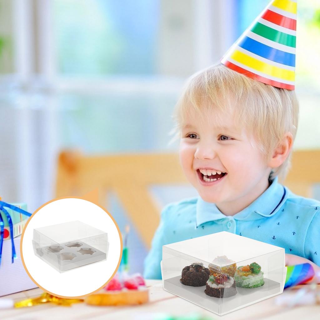 Buy 10pcs Disposable Cake Storage Boxes Transparent Plastic Dessert