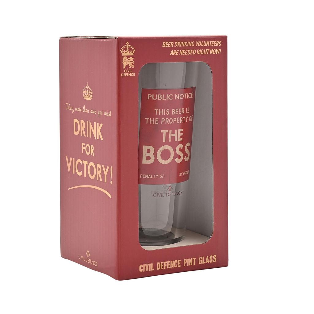 Harvey Makin Civil Defence The Boss Pint Glass