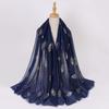 Ethnic Style Gold Foil Printed Scarf Soft Polyester Women S Fashion Scarf