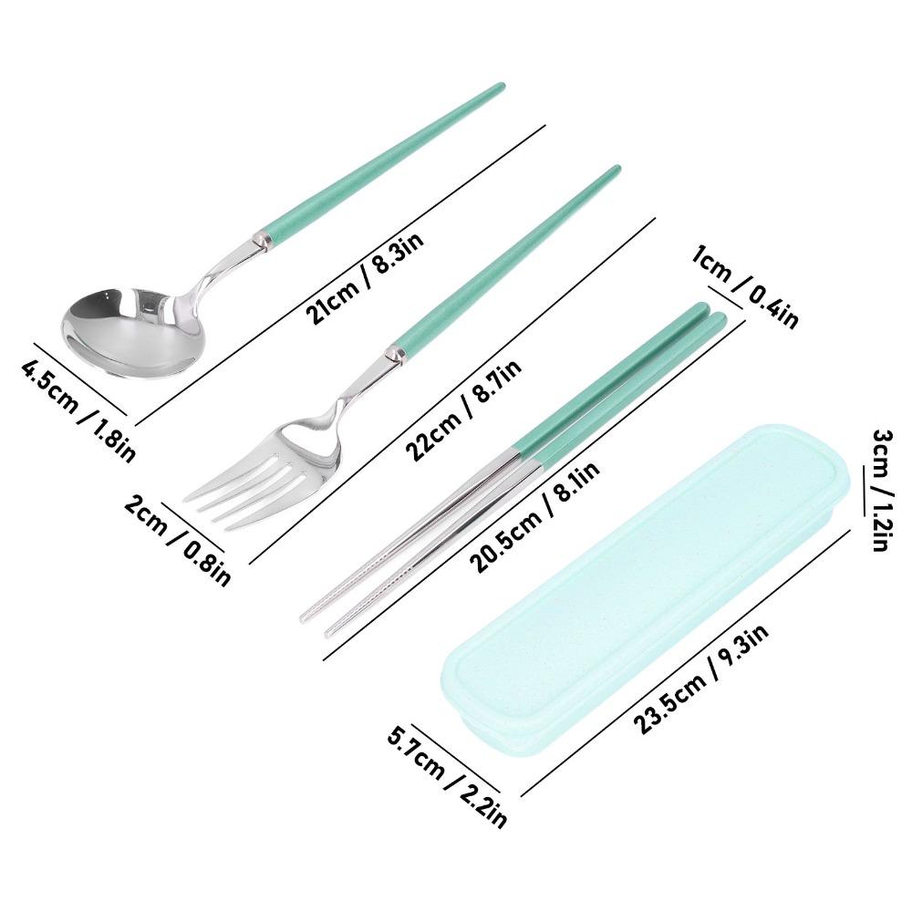 Sturdy Rustless Steel Flatware Set with Box Practical Metal Spoon Multi Use Smooth Dinner Tool Travel