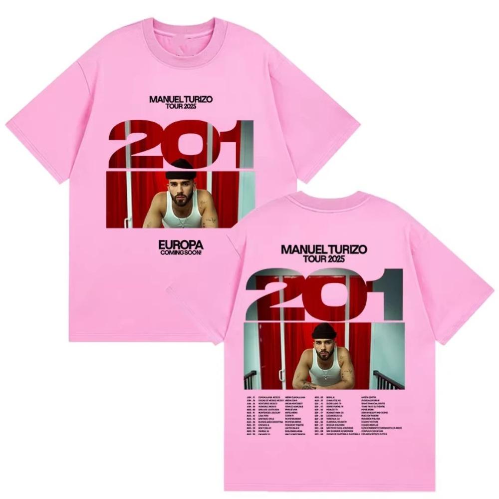 Rapper Manuel Turizo Tour 2025 Graphic T-Shirt Men Women Hip Hop Loose Short Sleeve T Shirt Vintage Plus Size  Tees