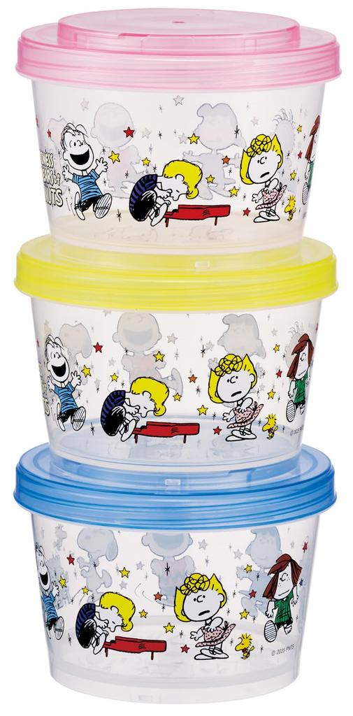 Skater Bento Lunch Sealable Storage Set of Dishwasher and Microwave Made In Snoopy PEANUTS 75th Dancing Boxes, Boxes, Containers, Containers, 3,