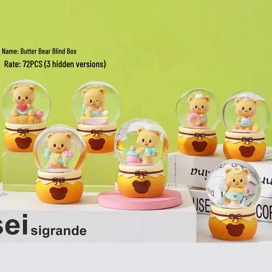 

Новая игрушка хрустальный шар с медведем из масла: Трендовое настольное украшение-сюрприз для прямых эфиров в Douyin Random