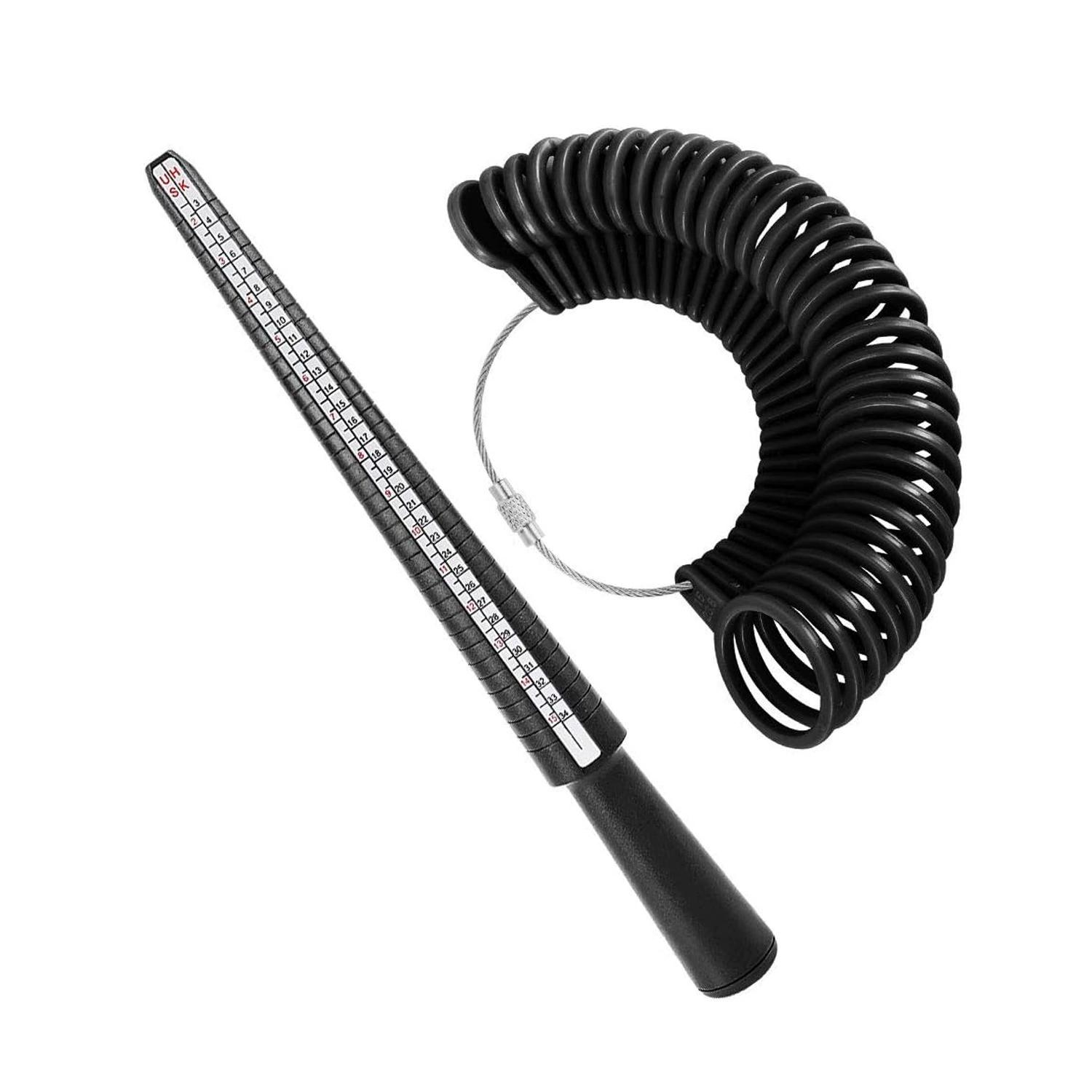 Ring Sizer Gauge - Professional Steel Ring Measuring Stick & Finger Sizer Mandrel for Jewelry Making