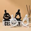 Nordic Style Reading Sculpture Modern Resin Figurine Ornaments The Thinker Statue  Living Room