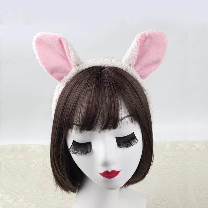 Sheep Costume Set Sheep Ears Headband Plush Tail Bowtie Sheep Hair Hoop Set Mesh Skirt for Halloween Costume Cosplay