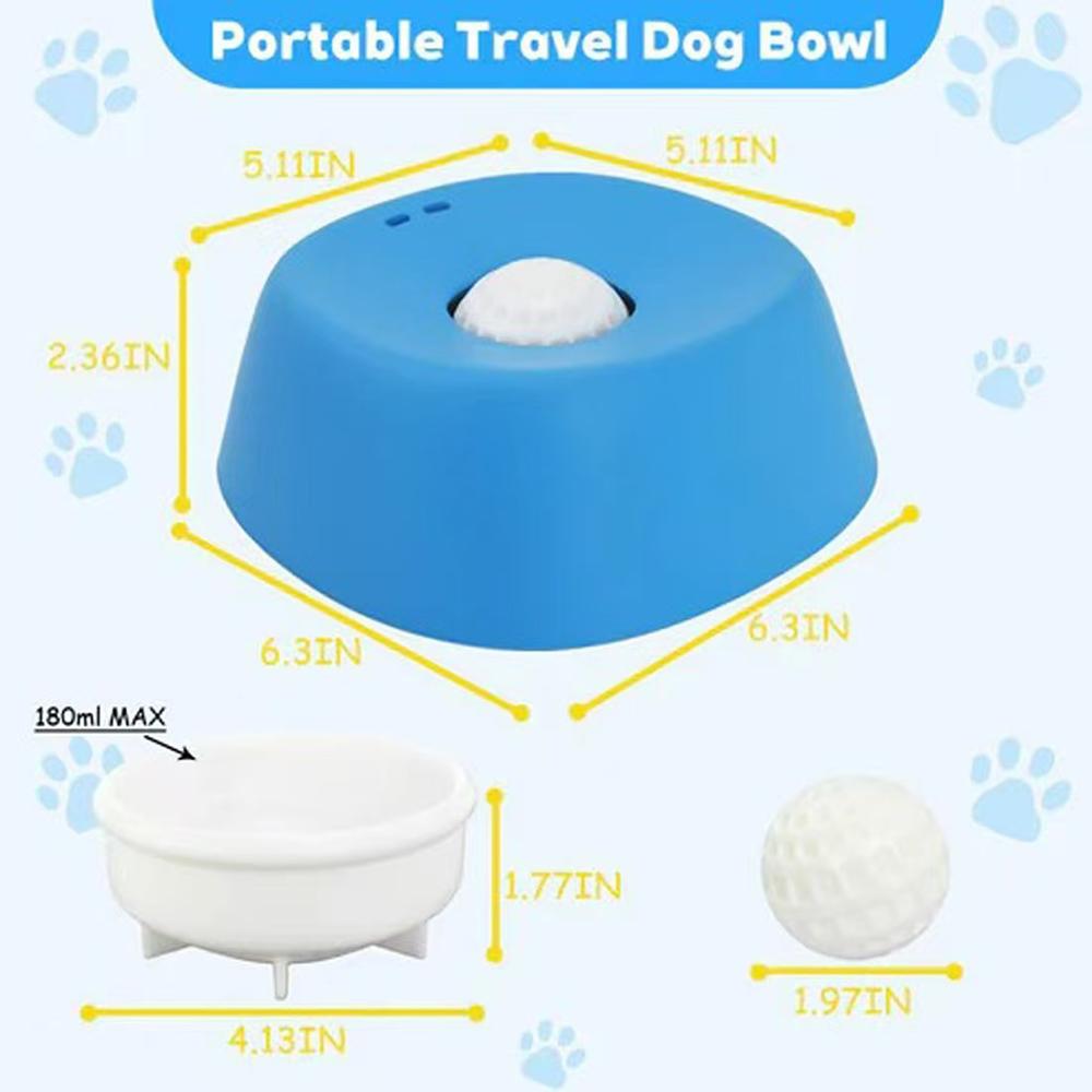 Pet Slow Feeder Bowl—Liquid Slow Dog Bowls: Non-Slip,Ball&Bone Design Slow Feeder for Cats&Dogs (Ideal for Bone Broth & Licking)