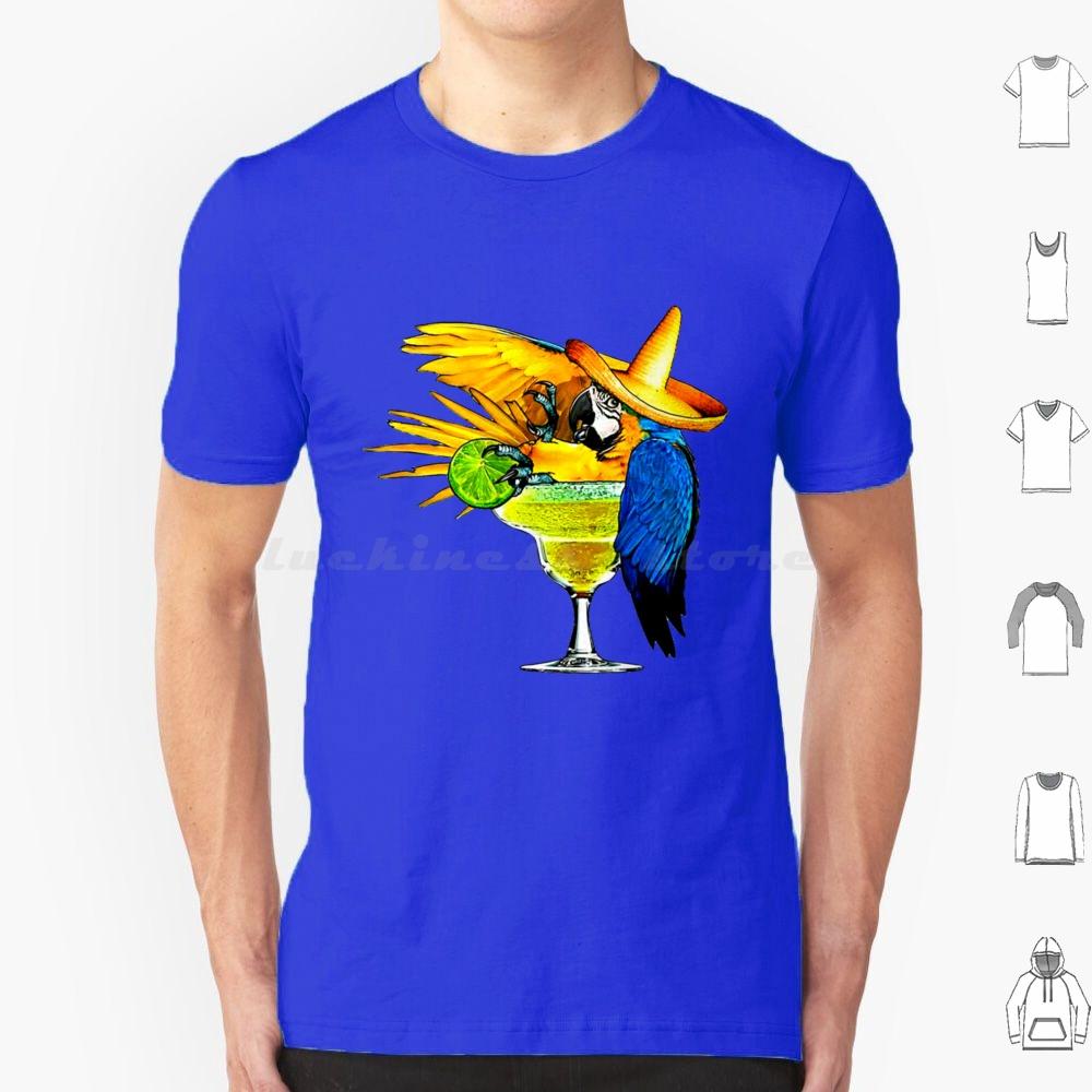 Parrot Drinking Tequila T Shirt Big Size 100 Cotton Jimmy Buffett Beach Parrothead Margaritaville Buffett Parrot Surfing
